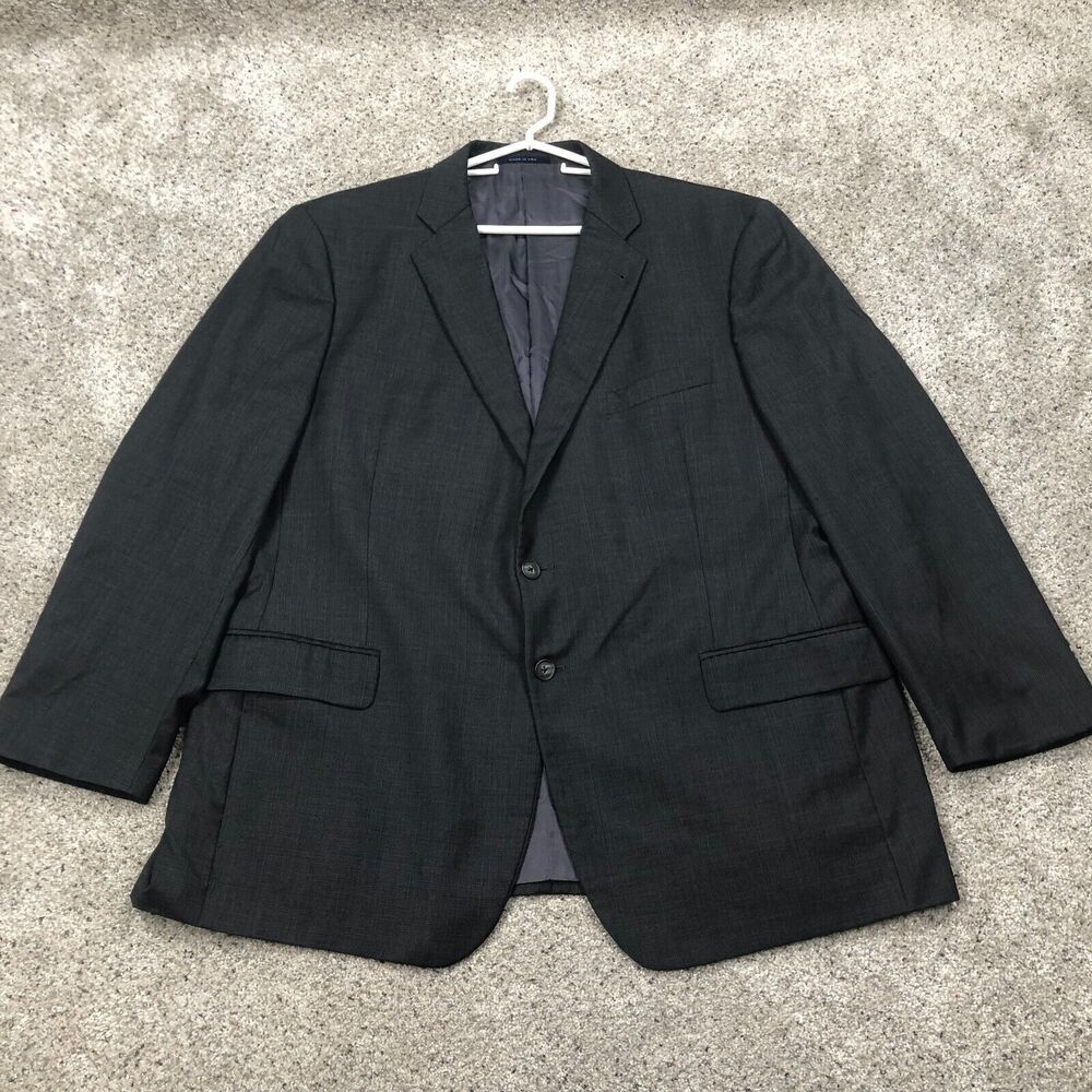 Joseph Abboud Blazer Adult 48R Grey Glen Check Loro Piana Wool Sport Jacket